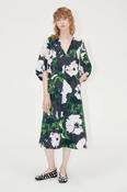 Stine Goya KJole V-Neck Floral Midi Dress with Voluminous Sleeves - S image