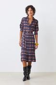 Suncoo Cecily Buttoned Tartan-Effect Dress - 1 image