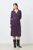 Suncoo Celya Midi dress with Purple &amp; Pink Print - 2 image