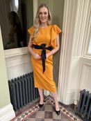 Kameya Mustard Pencil Dress with Sash Belt - 44