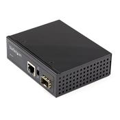 StarTech.com PoE+ Industrial Fiber to Ethernet Media Converter 60W - SFP to RJ45 - Singlemode/Multimode Fiber to Copper Gigabit Ethernet - Compact Size - IP-30/ -40 to +75C image