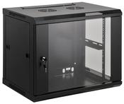 Intellinet 19" Network Cabinet - Wall Mount (Standard), 15U, 450mm Deep, Black, Assembled, Max 60kg, Metal &amp; Glass Door, Back Panel, Removeable Sides, Suitable also for use on desk or floor, Usable Depth 350mm, Parts for wall installation not included