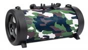 Manhattan Camouflage Bluetooth Speaker, Decent Sound Output (3W), 3 hour Playback time, FM Radio, Range 10m, microSD card reader (32GB), Aux 3.5mm connector, USB-A charging cable included, 1200mAH battery, Bluetooth v5, 3 Years Warranty image