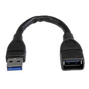 StarTech.com USB 3.0 A-to-A extension cable - 6 in, black image