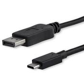 StarTech.com 3ft/1m USB C to DisplayPort 1.2 Cable 4K 60Hz - USB-C to DisplayPort Adapter Cable - HBR2 - USB Type-C DP Alt Mode to DP Monitor Video Cable - Works w/ Thunderbolt 3 - Black image