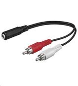 Microconnect AUDALH02 audio cable 0.2 m 2 x RCA 3.5mm Red image