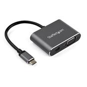 StarTech.com USB C Multiport Video Adapter - USB-C to 4K 60Hz Mini DisplayPort 1.2 or 1080p VGA Monitor Adapter - USB Type-C 2-in-1 MDP HBR2 HDR/VGA Display Converter - TB3 Compatible image