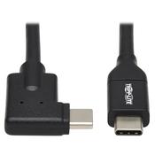 Tripp Lite U420-02M-RA USB-C Cable (M/M) - USB 3.2 Gen 1 (5 Gbps), Thunderbolt 3 Compatible, Right-Angle Plug, 2 m (6.6 ft.) image
