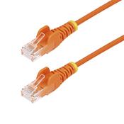 StarTech.com 1m Orange Slim CAT6 Ethernet Cable, Snagless, 100W PoE, UTP, LSZH, 28AWG Pure Bare Copper Wire, Slim RJ45 Network Patch Cord w/Strain Reliefs, Individually Tested image