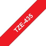 Brother TZE-435 DirectLabel white on red Laminat 12mm x 8m for Brother P-Touch TZ 3.5-18mm/6-12mm/6-18mm/6-24mm/6-36mm image