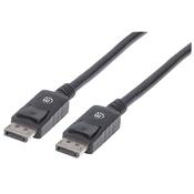 Manhattan DisplayPort 1.2 Cable, 4K@60hz, 1m, Male to Male, With Latches, Fully Shielded, Black, Lifetime Warranty, Equivalent to DISPL1M image