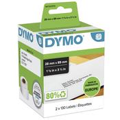Dymo 99010/S0722370 DirectLabel-etikettes 89mm x28mm Pack=2 for Dymo 400 Duo/60mm image