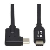 Tripp Lite U420-02M-RA USB-C Cable (M/M) - USB 3.2 Gen 1 (5 Gbps), Thunderbolt 3 Compatible, Right-Angle Plug, 2 m (6.6 ft.) image
