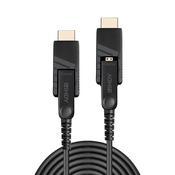 Lindy 50m Fibre Optic Hybrid Micro-HDMI 18G Cable with Detachable HDMI and DVI Connectors image