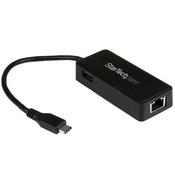 StarTech.com USB-C to Gigabit Network Adapter with Extra USB 3.0 Port image