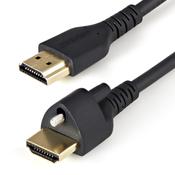 StarTech.com 3ft (1m) HDMI Cable with Locking Screw - 4K 60Hz HDR - High Speed HDMI 2.0 Monitor Cable with Locking Screw Connector for Secure Connection - HDMI Cable with Ethernet - M/M image