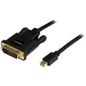 StarTech.com 6ft (1.8m) Mini DisplayPort to DVI Cable - Mini DP to DVI Adapter Cable - 1080p Video - Passive mDP 1.2 to DVI-D Single Link - mDP or Thunderbolt 1/2 Mac/PC to DVI Monitor image