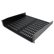 StarTech.com 2U Server Rack Shelf - Universal Vented Rack Mount Cantilever Tray for 19" Network Equipment Rack &amp; Cabinet - Heavy Duty Steel - Weight Capacity 50lb/23kg - 16" Deep Shelf, Black - TAA