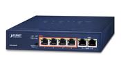 PLANET FSD-604HP network switch Unmanaged Fast Ethernet (10/100) Power over Ethernet (PoE) Blue image