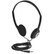 Manhattan Stereo On-Ear Headphones (3.5mm), Adjustable Split Headband, Foam Earpads, Speaker 80W max, Standard 3.5mm stereo jack/plug for audio output, cable 2.2m, Black, Three Year Warranty image