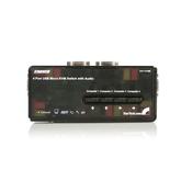 StarTech.com 4 Port Black USB KVM Switch Kit with Cables and Audio image