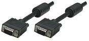 Manhattan VGA Monitor Cable (with Ferrite Cores), 1.8m, Black, Male to Male, HD15, Cable of higher SVGA Specification (fully compatible), Shielding with Ferrite Cores helps minimise EMI interference for improved video transmission, Lifetime Warranty image