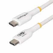 StarTech.com 1m White USB-C Charging Cable, USB-IF Certified USB C Cable, 240W PD EPR, USB 2.0 Type-C Laptop Charger Cord, USB-C Data Transfer Cable, TPE Jacket image