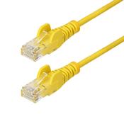 StarTech.com 15m Yellow Slim CAT6 Ethernet Cable, Snagless, 100W PoE, UTP, LSZH, 28AWG Pure Bare Copper Wire, Slim RJ45 Network Patch Cord w/Strain Reliefs, Individually Tested image