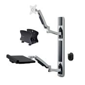 StarTech.com Wall Mount Workstation, VESA Mount For 32" Monitors (22lb/10kg), Fully Articulating Single Monitor Mount &amp; Keyboard Tray w/Desktop Computer/PC Bracket, Standing Desk image
