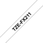 Brother TZE-FX211 DirectLabel black on white Laminat 6mm x 8m for Brother P-Touch TZ 3.5-18mm/6-12mm/6-18mm/6-24mm/6-36mm image