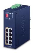 PLANET IP30 Industrial 4-port Gigabit Ethernet (10/100/1000) Power over Ethernet (PoE) Blue image