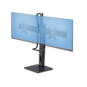 StarTech.com Crossbar Dual Monitor Desk Stand For Double 27-inch Screens, VESA Mount 75x75/100x100, Toolless Height Adjustment, Up To 13.2lb (6kg) Per Display image