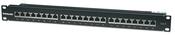 Intellinet Patch Panel, Cat6, FTP, 24-Port, 1U, Shielded, 90° Top-Entry Punch-Down Blocks, Black image