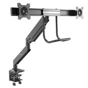 StarTech.com Desk Mount Dual Monitor Arm - Ergonomic Dual Monitor VESA Mount 32" (17.6lb) Displays - Crossbar Handle for Synchronized Full Motion - Height Adjustable - C-Clamp/Grommet image