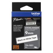 Brother TZE-S221 DirectLabel black on white extra strong Laminat 9mm x 8m for Brother P-Touch TZ 3.5-18mm/6-12mm/6-18mm/6-24mm/6-36mm image