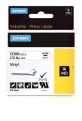 Dymo 18444/S0718600 Ribbon Vinyl black on white 12mm x 5.5m for Dymo Rhino 6-12mm/19mm/24mm image