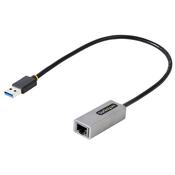 StarTech.com USB 3.0 to Gigabit Ethernet Network Adapter - 10/100/1000 Mbps, USB to RJ45, USB 3.0 to LAN Adapter, USB 3.0 Ethernet Adapter (GbE), 11in Attached Cable, Driverless Install image