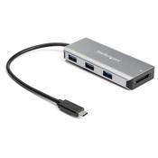 StarTech.com 3 Port 10Gbps USB C Hub with SD Card Reader - 3x USB-A &amp; 1x SD Slot - Portable USB 3.1/3.2 Gen 2 Type C Adapter Hub - Laptop Hub - USB Bus Powered - Thunderbolt 3 Compatible~3 Port 10Gbps USB C Hub with SD Card Reader - 3x USB-A &amp; 1x SD Slot image