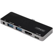 StarTech.com USB C Multiport Adapter - USB-C to 4K 60Hz HDMI 2.0, 100W Power Delivery Pass-Through Charging, 3-Port USB 3.0 Hub, Audio - USB-C Mini Dock - Portable USB Type-C Travel Dock image