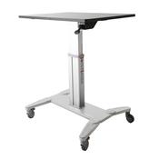 StarTech.com Mobile Standing Desk - Portable Sit Stand Ergonomic Height Adjustable Cart on Wheels - Rolling Computer/Laptop Workstation Table with Locking One-Touch Lift for Teacher/Student image