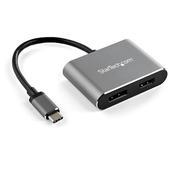 StarTech.com USB C Multiport Video Adapter - 4K 60Hz USB-C to HDMI 2.0 or DisplayPort 1.2 Monitor Adapter - USB Type-C 2-in-1 Display Converter HDMI/DP HBR2 HDR - Thunderbolt 3 Compatible image