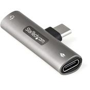StarTech.com USB C Audio &amp; Charge Adapter - USB-C Audio Adapter w/ 3.5mm TRRS Headphone/Headset Jack and 60W USB Type-C Power Delivery Pass-through Charger - For USB-C Phone/Tablet/Laptop image