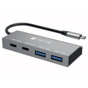 Techly IUSB32C-HUB4AC2 laptop dock/port replicator Wired USB 3.2 Gen 1 (3.1 Gen 1) Type-C Silver image