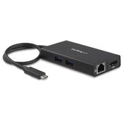StarTech.com USB-C Multiport Adapter - USB-C Travel Docking Station with 4K HDMI - 60W Power Delivery Pass-Through, GbE, 2pt USB-A 3.0 Hub - Portable Mini USB Type-C Dock for Laptop image