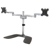 StarTech.com Dual Monitor Stand - Ergonomic Desktop Monitor Stand for up to 32" VESA Displays - Free-Standing Articulating Universal Computer Monitor Mount - Adjustable Height - Silver image