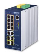 PLANET IP30 Industrial L2+/L4 8-Port Managed L2+ Gigabit Ethernet (10/100/1000) Aluminium, Blue image