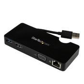 StarTech.com Travel Docking Station for Laptops - HDMI or VGA - USB 3.0 image