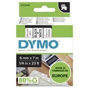 Dymo 43613/S0720780 DirectLabel-etikettes black on white 6mm x 7m for Dymo D1 6-12mm/19mm/24mm/400 Duo image
