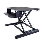 StarTech.com Sit Stand Desk Converter with Keyboard Tray - Large 35” x 21" Surface - Height Adjustable Ergonomic Desktop/Tabletop Standing Workstation - Holds 2 Monitors - Pre-Assembled image
