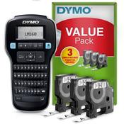 DYMO LabelManager 160 Label Maker Starter Kit with 3 rolls of D1 Label Tape | Handheld Label Printer Machine | QWERTY Keyboard | Ideal for Office or Home image